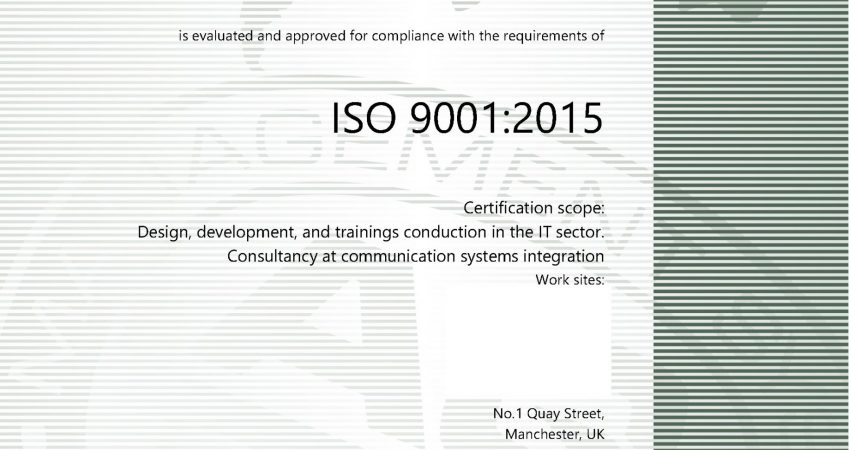 ISO 9001:2005 Certified in Trainings